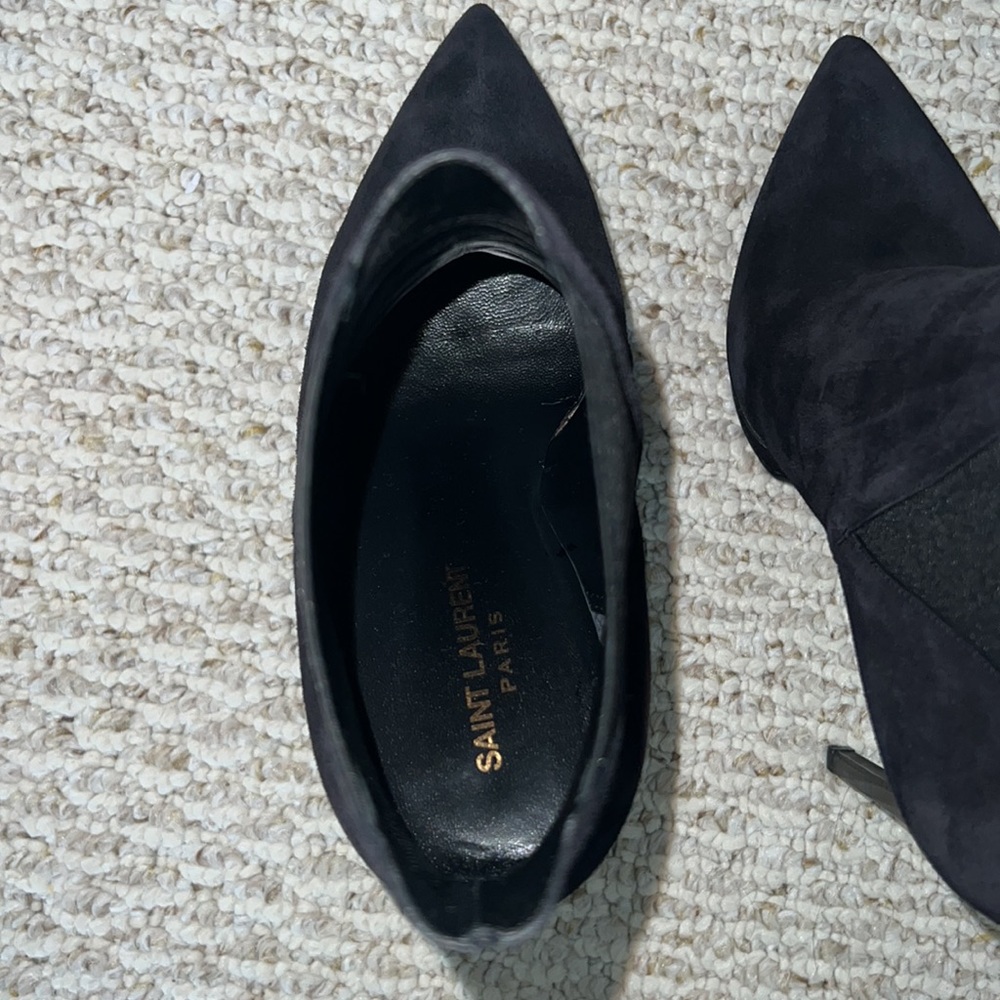 Saint Laurent Suede Platform Ankle Boot - Picture 8 of 13